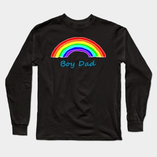 Boy Dad Rainbow for Fathers Day Long Sleeve T-Shirt